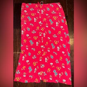GAP Red Floral Maxi Skirt